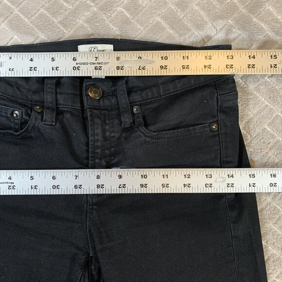 J Crew Womens 26 Denim Jeans Black Skinny Toothpick Stretch Low Rise Goth Grunge - Picture 6 of 11